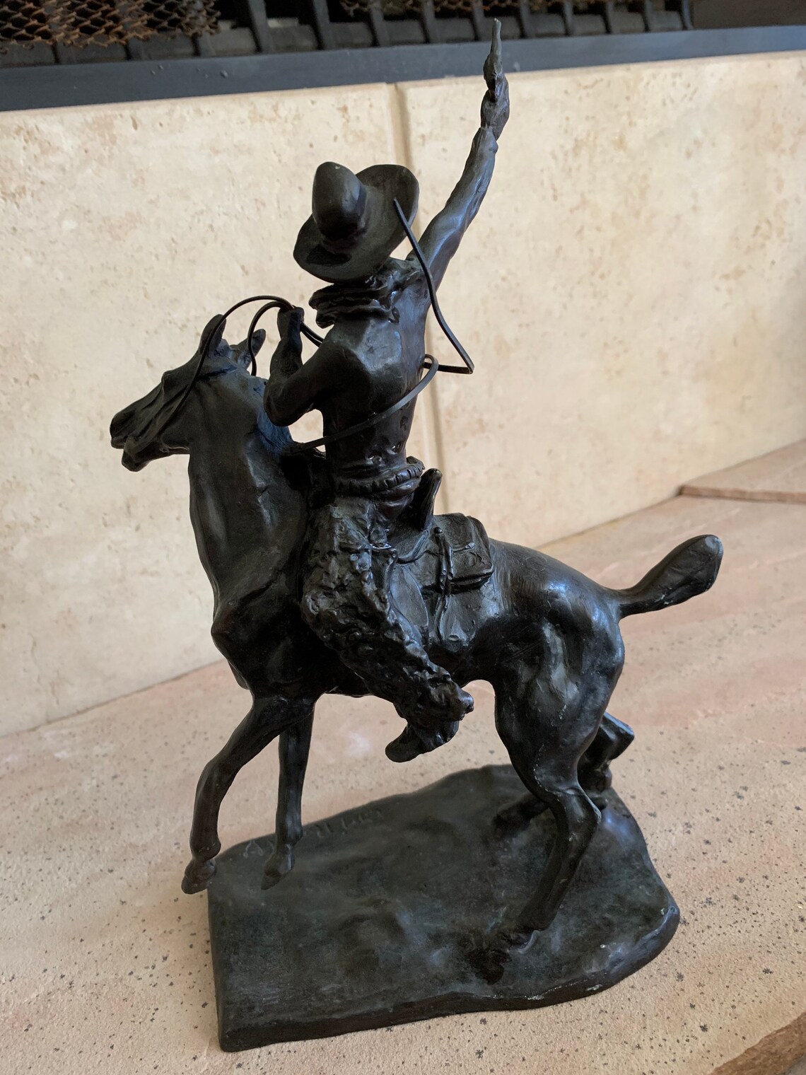 C.M. Russell Bronze Statue 195060s 5 Etsy