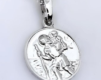 Ciondolo E Collana Di San Cristoforo In Argento Sterling 925 – Medaglia Religiosa Protettiva Per Viaggiatori E Autisti – Gioiello Uomo/Donna Con Catena, Regalo Significativo
