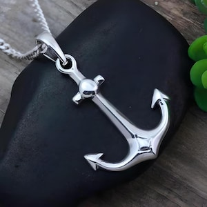 Sterling Silver Anchor Necklace, Silver anchor necklace, Anchor jewelry, Nautical Jewelry, Symbolic Jewelry, Friendship Love, 127_1