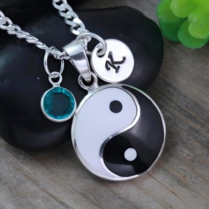 Personalized sterling silver Yin Yang necklace, Balanced life Symbol, Celtic Love Knot yin yang, Yoga yin yang necklace, Choose Chain. 5190