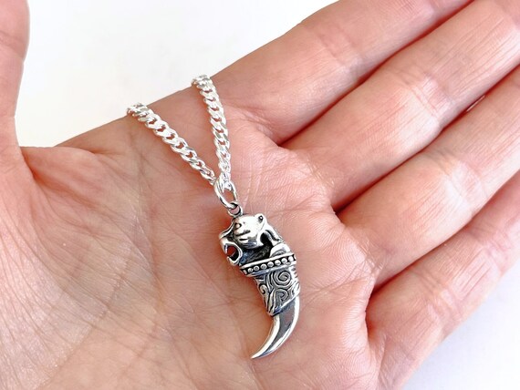 Sterling Silver Tiger Claw Necklace 