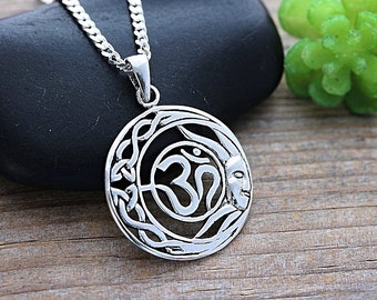 Ohm Pendant necklace, Sterling silver OM Necklace, Personalized Charms, yoga pendant, om jewelry, Ohm jewelry, om karma necklace.*