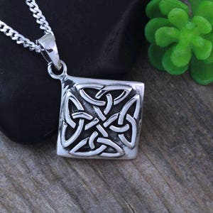 Sterling Silver Trinity Necklace Celtic Knot Mens Necklace, Triquetra  Necklace, Choose Italian chain Leather Necklace, Irish jewelry.