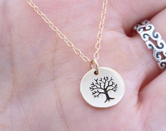 Gold tree of life necklace  Gold Family Tree necklace, Gold necklace, gold  Tree charm Jewelry, gift for Mothers Day