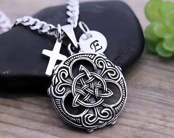 Women&#39;s Celtic Trinity Necklace, Sterling silver Triquetra Necklace, man Irish Jewelry, Celtic Scottish Jewelry, Celtic knot pendant. Ref 40
