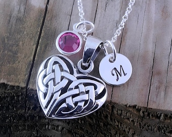 Sterling Silver Celtic Heart Pendant Irish Jewelry Celtic love knot for Girlfriend Popular Father Daughter Celtic Heart. R-67
