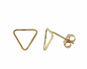 14k Gold Filled Triangle Earrings 14KT Gold filled, 7.6mm Triangle
