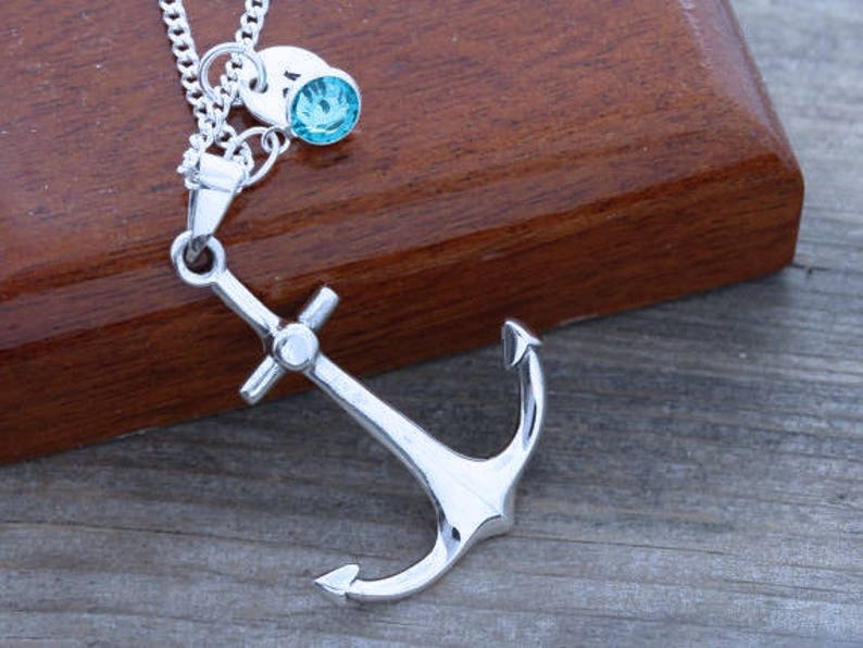 Anchor Necklace Sterling Silver Anchor Mens Necklace. Anchor Etsy