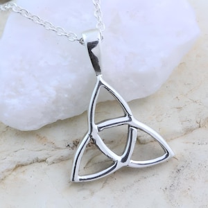 Small Trinity in Sterling silver, Silver Trinity Knot Necklace, Triquetra Jewelry, Sm Charms No incl. Celtic knot pendant. Choose chain.