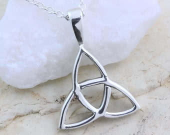 Small Trinity in Sterling silver, Silver Trinity Knot Necklace, Triquetra Jewelry, Sm Charms No incl. Celtic knot pendant. Choose chain.