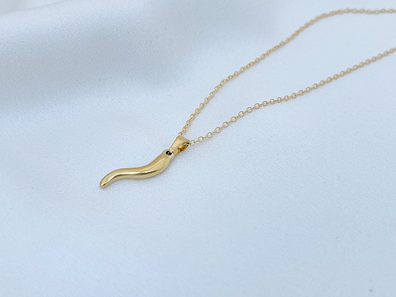 【loro】corno necklace gold Gold Italian HORN Necklace>italian Horn Necklace,gold Horn