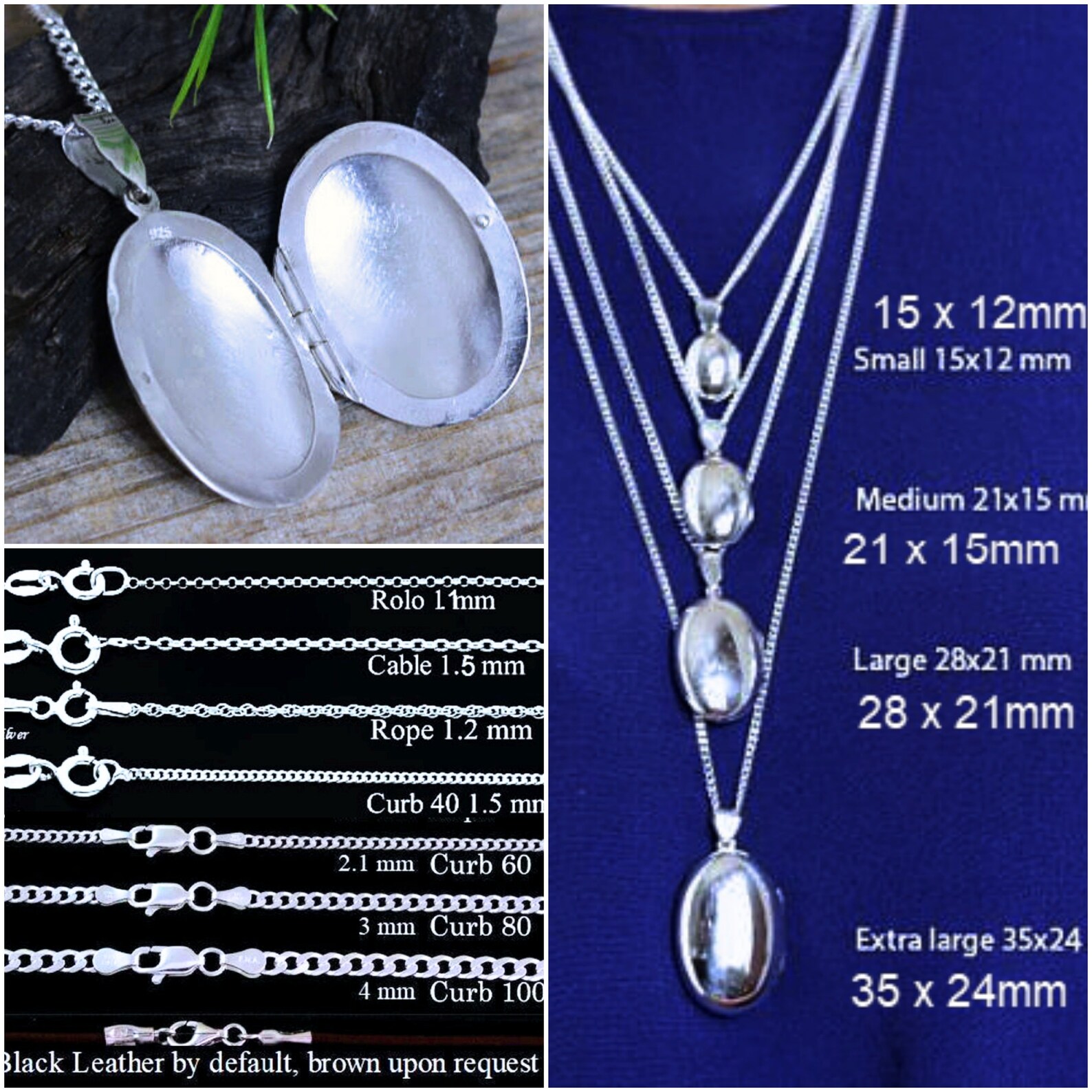 Choose Oval locket size. sterling silver Oval locket necklace. Etsy