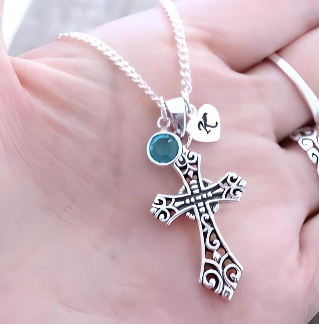 Cross, Sterling Silver Celtic Cross Necklace, Irish Cross Necklace ...