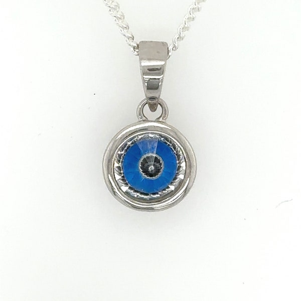 Cubic Zirconia Evil Eye necklace, Sterling silver Evil eye pendant, Choose Chain, Evil Eye Jewelry. Celebrities inspired Jewelry