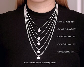 Genuine Sterling Silver ITALIAN Chain 