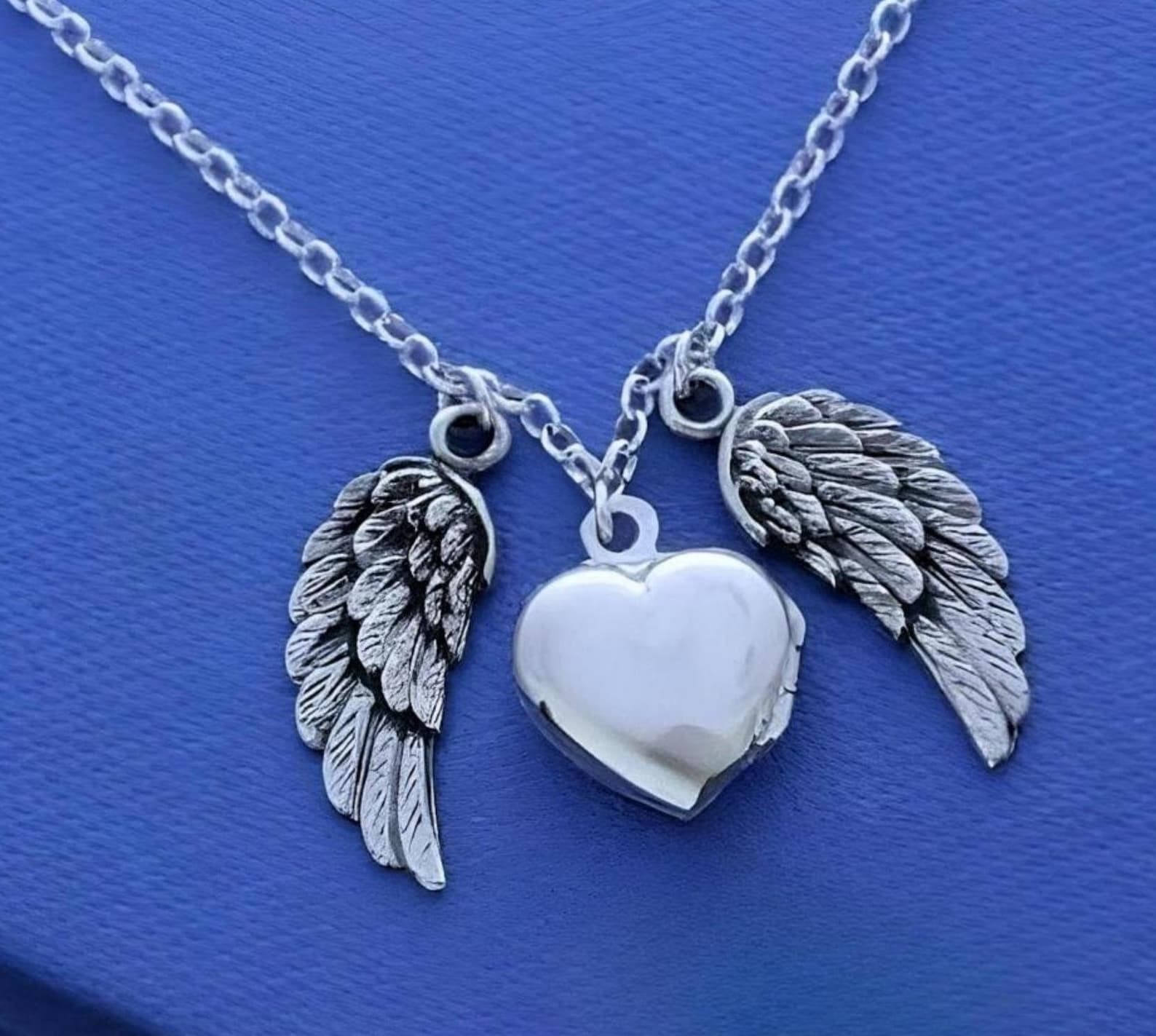 Angelic Locks Angel Wing Locket Necklace, Sterling Silver Guardian Angel Locket ...