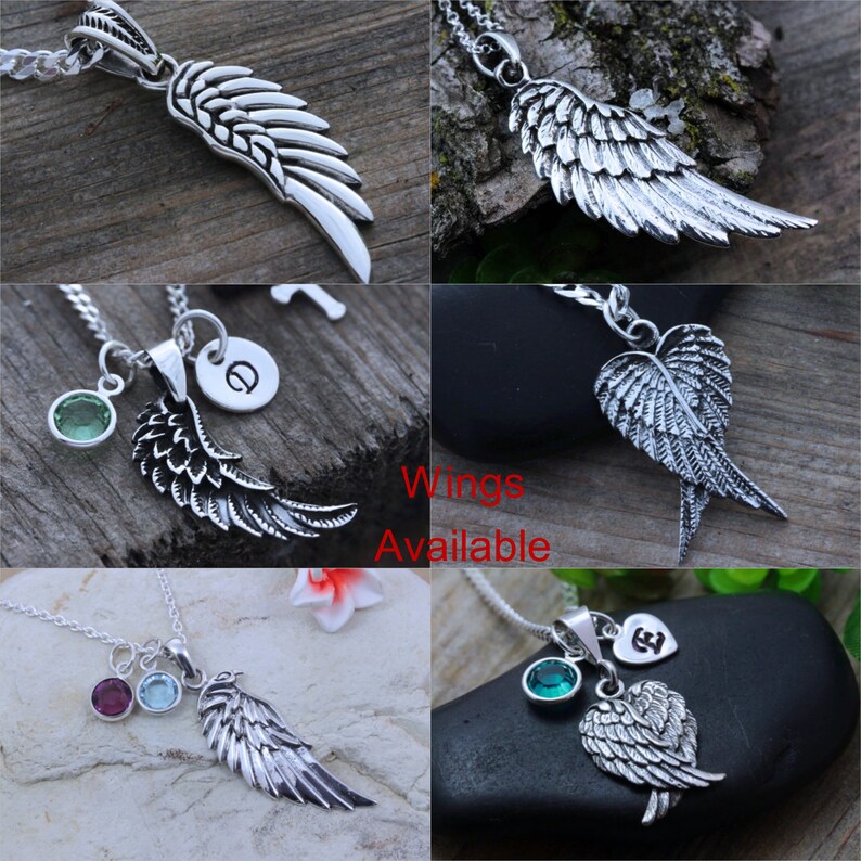 Set Sterling silver Angel Wing Necklace and Earrings