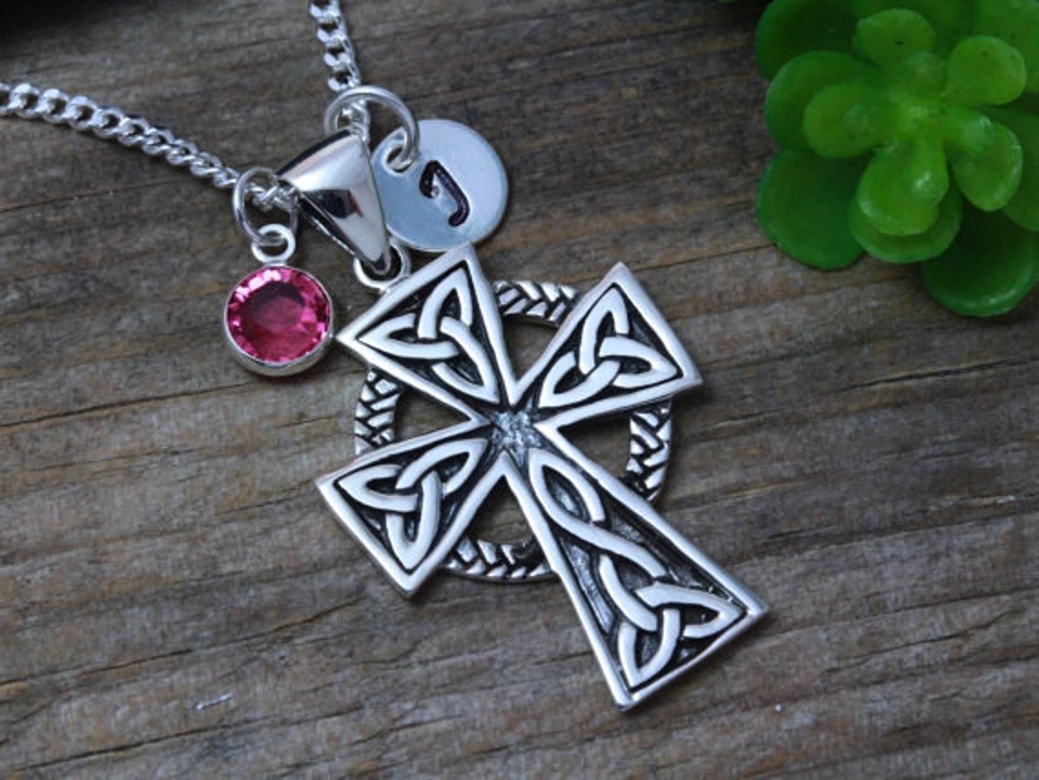 Celtic Cross Necklace Celtic Trinity Knots Cross in Sterling | Etsy