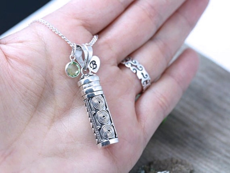 Sterling Silver Prayer Box Necklace Ashes Necklace CHOOSE Etsy