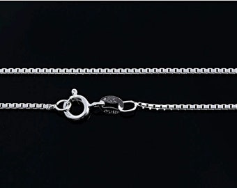 Sterling Silver Box Chain. Silver Italian Diamond Cut Box Chain 1.4 mm. 14" to 36 inches available, Choose size. VD-24