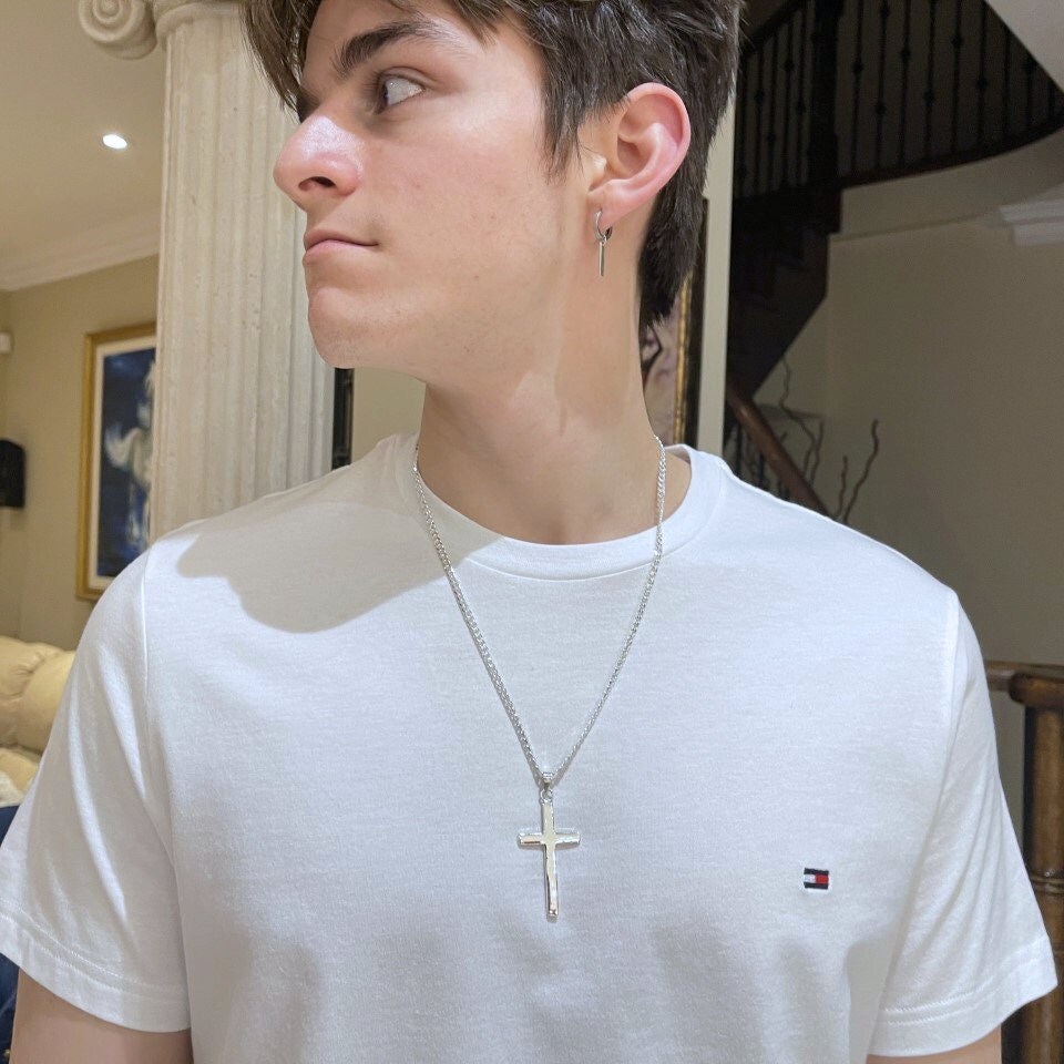 Silver Mens Cross. Sterling Silver 