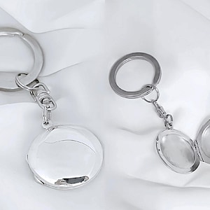 Schlüsselanhänger Medaillon für Männer 925 Sterling Silber Medaillon Runde Medaillon Schlüsselbund Herren Schmuck. Medaillon 22 oder 25 mm