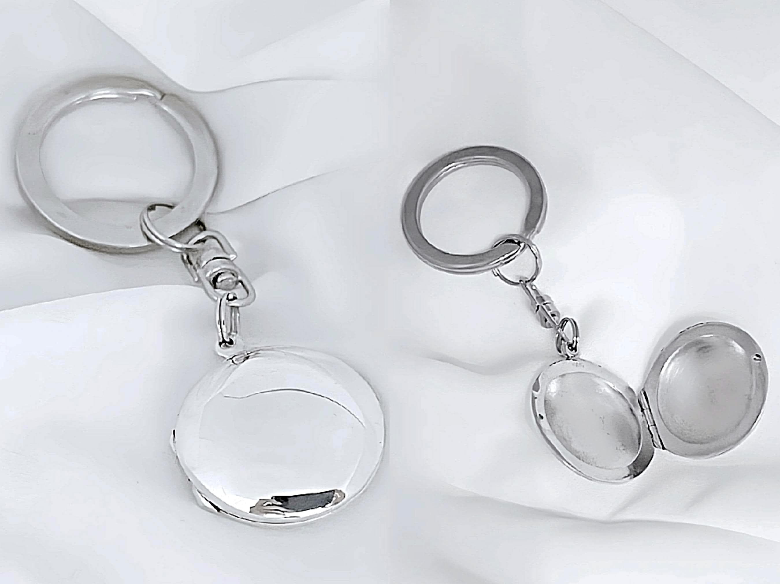 Keychain Locket for Men 925 Sterling Silver Locket Round Locket Keychain Mens locket Keychain Man Jewelry. Locket 22 or 25mm