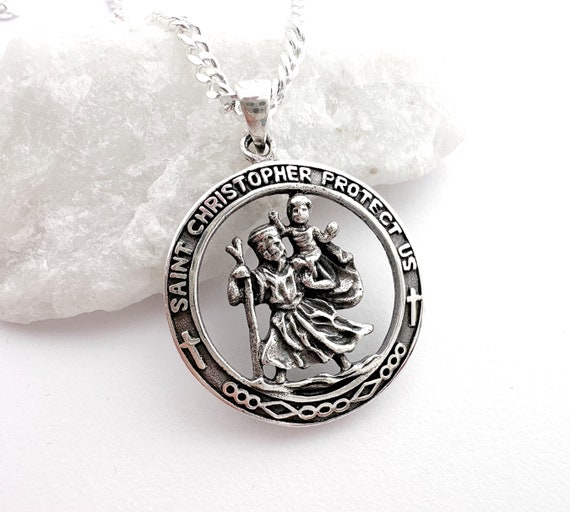 Diamond2Deal Sterling Silver Saint Christopher Medal India | Ubuy