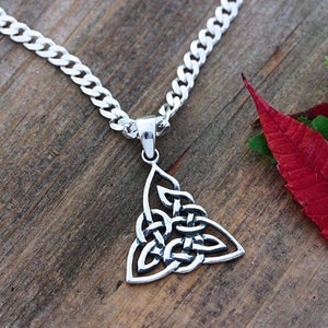 Sterling silver Celtic Knot Necklace, Triquetra Knot Celtic Jewelry, Mens Knot Necklace, Unisex Jewelry gift. Mens Celtic knot pendant. 9255 image 3