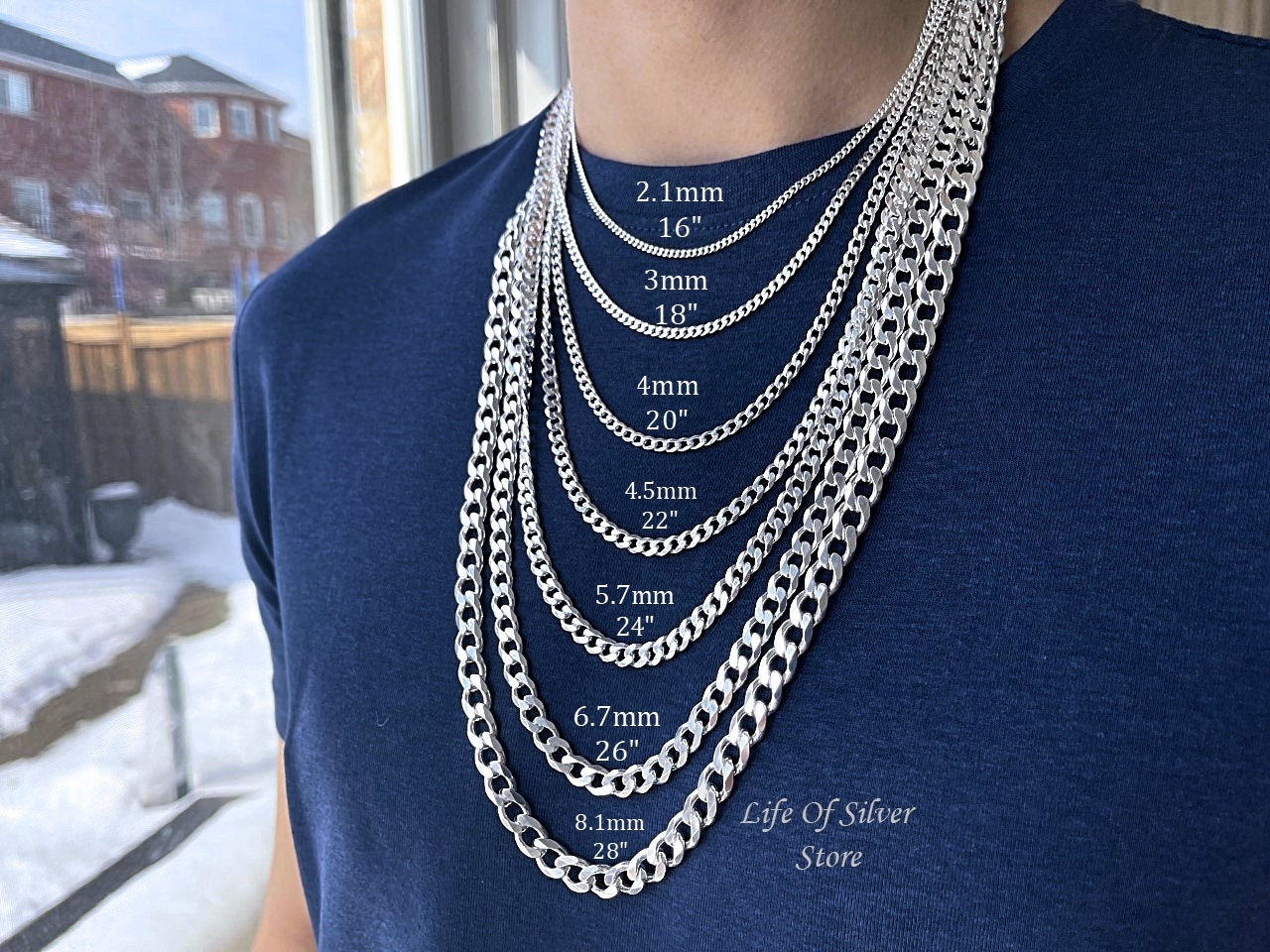 Genuine Sterling Silver ITALIAN Chain 