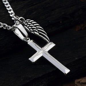 Sterling silver SMALL Cross Necklace, Personalized Cross Initial & Birthstone, Engraving not Included. First Communion. Choose chain. R:5146