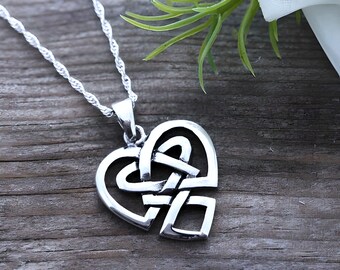 Sterling Silver Celtic Heart Anniversary Celtic knot Necklace Popular Celtic knot Sister&#39;s knot Celtic Jewelry. 099