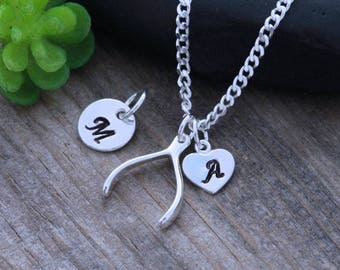 Most popular Sterling Silver Wishbone Necklace - Jennifer Aniston Necklace, Most Popular item, Make a wish, Graduation Gift Idea,