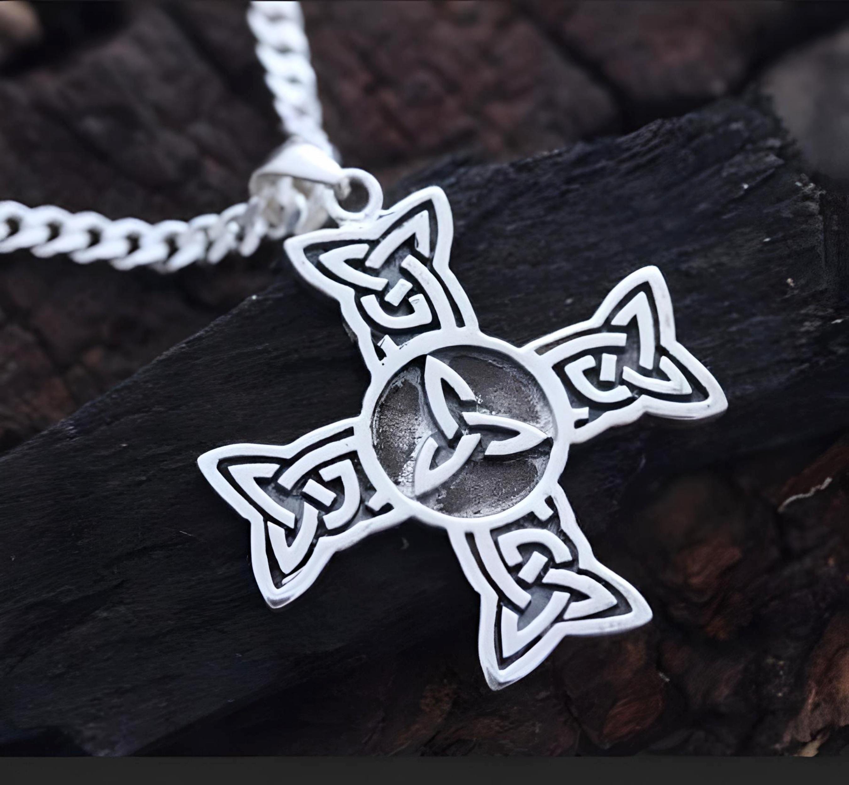 Celtic Trinity Pendant, Cross Pattée Necklace. Men's Celtic