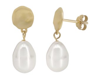 Freshwater Pearl Earrings 8x23mm, Sterling Silver or 12k Gold Filled, Classic Drop Pearl Earrings, Elegant Gift for Women