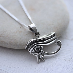 Sterling Silver Eye of Horus Protection necklace Eye of Ra necklace Protection symbol Ra necklace. Eye of Horus.  CHOOSE chain