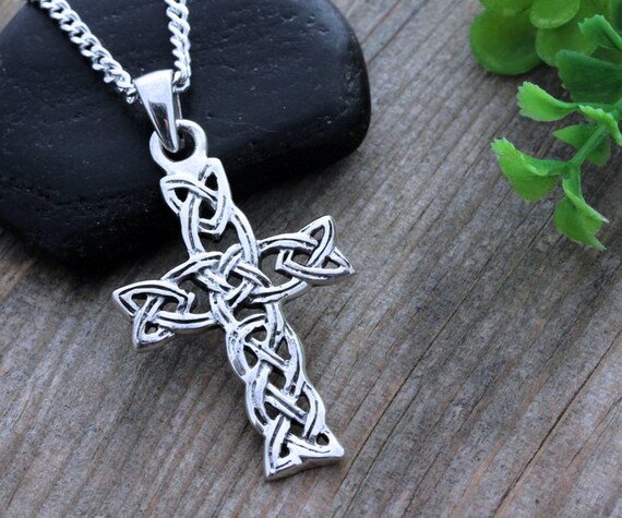 Irish Trinity Knot Cross Necklace 