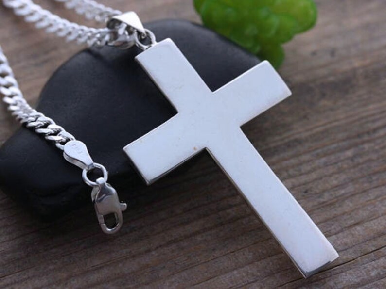 Large Cross necklace. Sterling silver Mens Cross Pendant Etsy