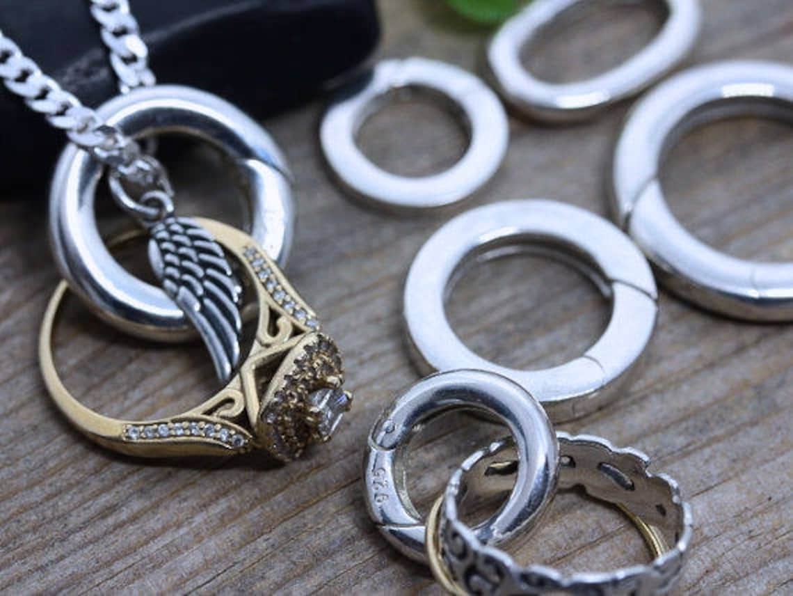 Sterling Silver Ring Holder Necklace Mens Ring Holding Etsy