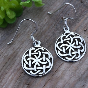 Sterling silver Celtic Knot Earrings Celtic Eternal Love Irish Earrings Celtic Earrings Hypoallergenic Earring. No Nickel Lead. 107