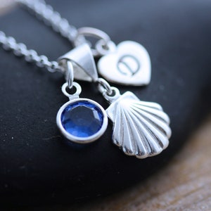 Personalized Sterling Silver Sea Shell Necklace, Sterling Silver Shell Necklace, Beach Wedding  Necklace, Sea Necklace , Sea shell Jewelry