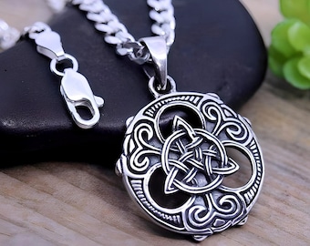 Mens Necklace, Engraving Not Included. Unisex Jewelry Sterling Silver Trinity Knot Necklace. Choose chain. Triquetra. Ref 40
