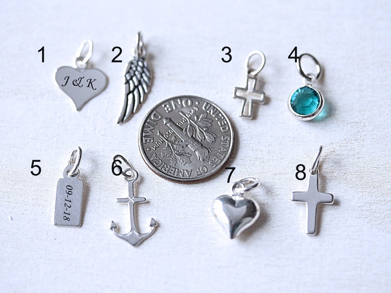 Small Engraved Tag Silver Angel Tag Silver Rectangular Tag Flat Tag Sterling Silver Tag with Lobster Clasp Or Ring Silver Heart Tag