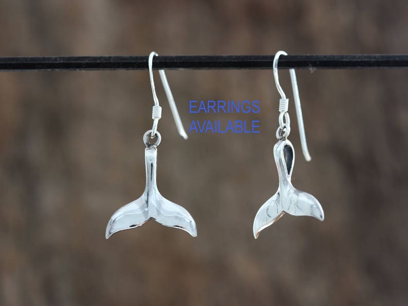 Whale Fluke Necklace. 925 Sterling Silver Whale Tail Pendant Etsy