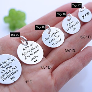 Engraved Disc Jewelry. For Grandma Custom Name Engraved.  Personalized Engraved Gift From Daughter From Son Gift For Friends. Chain No Incl