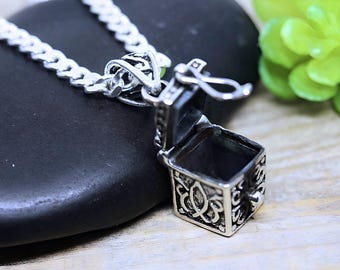 Sterlingzilveren urn ketting gedenkteken aandenken ketting urn gedenkteken geëtst ontwerp Aanhoudende liefde.  Selecteer ketting