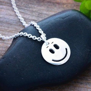 925 Sterling Silver Face Necklace, Sterling silver Face Necklace, Happy Face, Grinning Face Jewelry