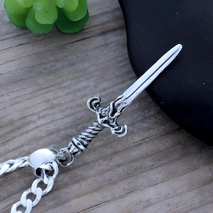 Sterling Silber Schwert Halskette, Schwert Schmuck, Silber Anhänger Männer, Dolche Schmuck, Schwert Sterling Kette, Schmuck für Männer, 189 R-5597