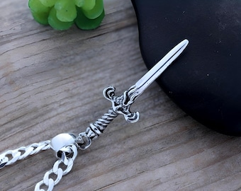 Sterling Silver Sword Necklace, Sword jewelry, silver pendant men, Daggers Jewelry, sword sterling chain, Jewelry for Men's, 189 R-5597