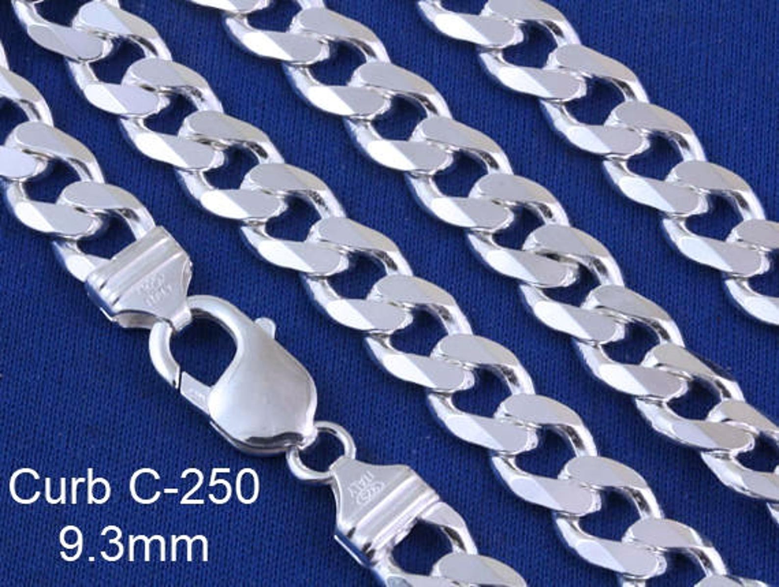Genuine 925 Sterling Silver Curb Chain. 92.5 Silver Thick - Etsy